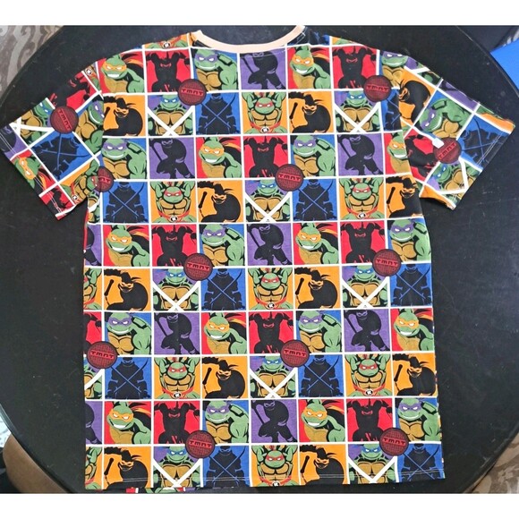 TMNT Teenage Mutant Ninja Turtles T-Shirt Men’s XL All Over Checkered Portrait - Picture 4 of 6